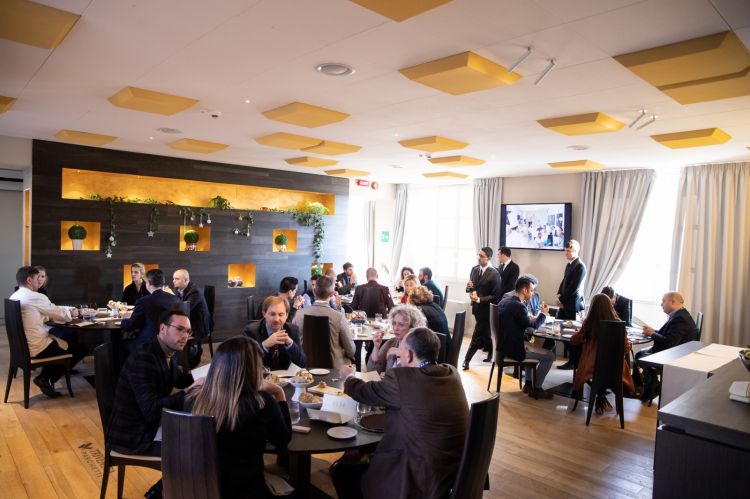 Un'immagine del ristorante didattico di ALMA durante la prova di fine corso