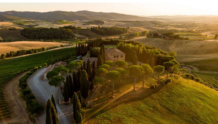 Una bella immagine dall'alto della tenuta di Altesino