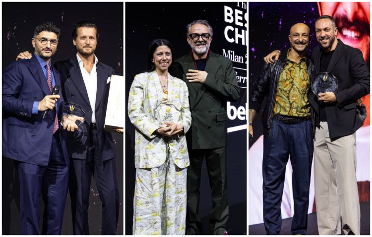 La premiazione di Andrea Aprea, Massimo Bottura e Diego Rossi
