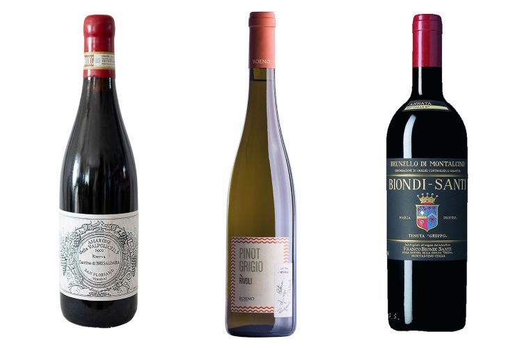 Amarone Riserva di Brigaldara, Rivoli Pinot Grigio di Roeno e Brunello di Montalcino di Biondi-Santi