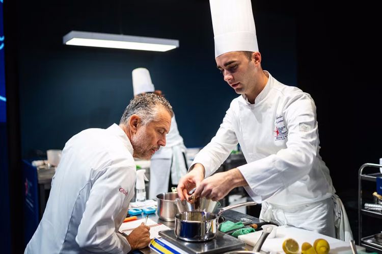 Tizzanini in gara con il suo mentore, Giancarlo Perbellini