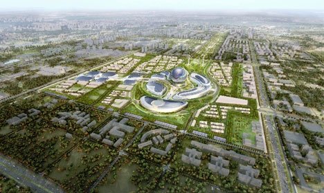 Il rendering di Astana 2017: 25 ettari di polo espositivo, 100 paesi e 7 milioni di visitatori previsti in 3 mesi