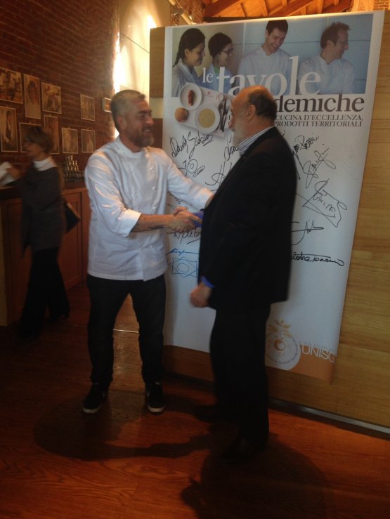 Alex Atala and Carlo Petrini at the Pollenzo meeting, last December