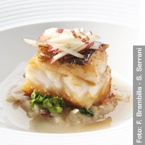 Gennaro Esposito’s Soused codfish with onion, Annurca apple and fig molasses