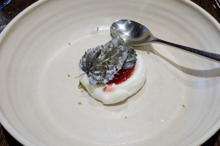 Coconut sorbet with shiso
