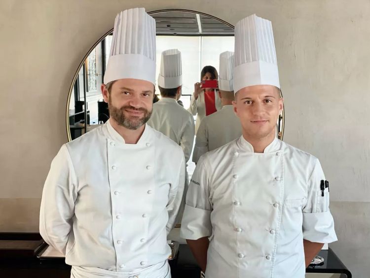 Bartolini con Davide Boglioli, cuneese, classe 1991, da un anno executive chef del ristorante al Mudec di Milano, 3 stelle Michelin (foto Barbara Guerra)
