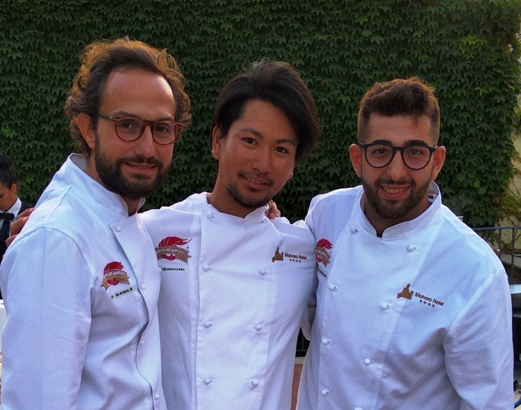 Gli altri tre chef in gara: Domenico Basile, Motoki Seimori, Daniele Riccobene
