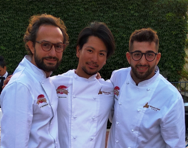 Gli altri tre chef in gara: Domenico Basile, Motoki Seimori, Daniele Riccobene