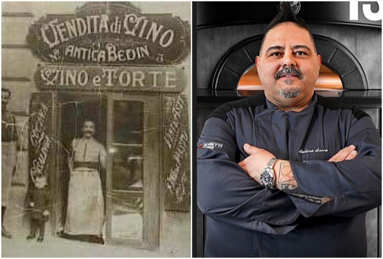 A sinistra una foto antica, senza data, della Bedin nella sede originaria, nell'antico quartiere di Ponticello (è tratta dal Dizionario delle strade di Genova, a cura di Bianca Maria Vigliero, edito da Tolozzi e Compagnia dei Librai). A destra, l'attuale titolare, Andrea Serra