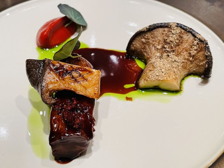 Cardoncelli mushrooms and crusco peppers, Chef Andrea Berton