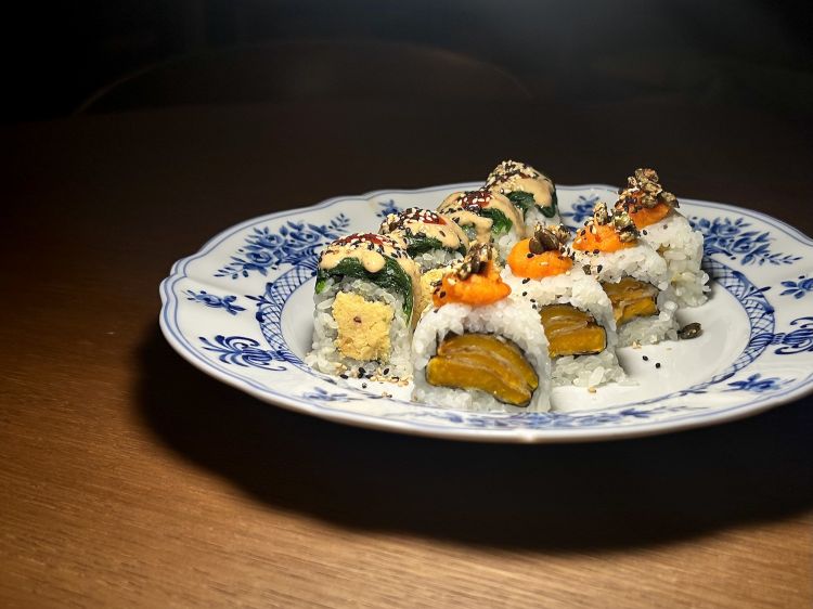 Alcuni uramaki veg del Bluesquare a Milano (qui Lo