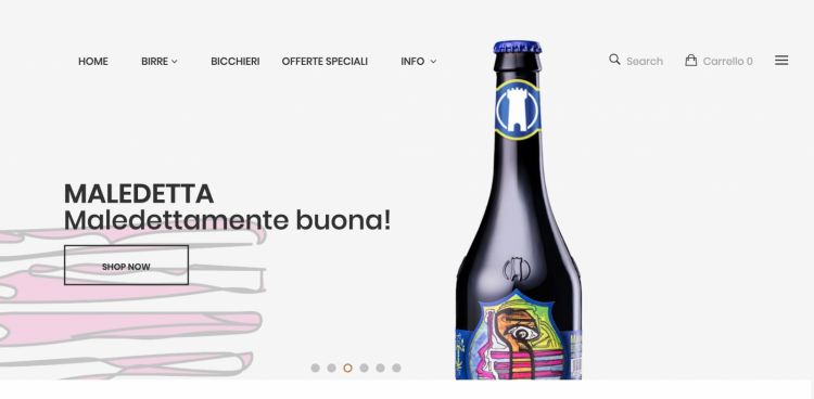 Particolare della Bottega, il nuovo shop online di Birra del Borgo
