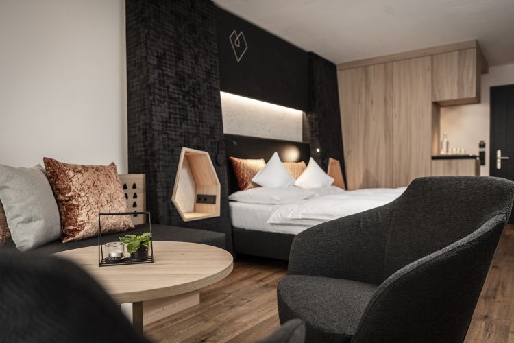 Una delle calde camere in legno