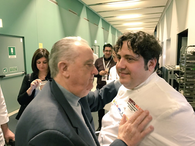Con Gianluca Fusto, pasticciere e allievo di Aimo

