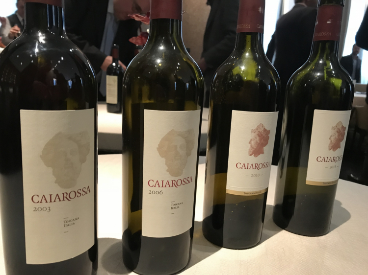 Le bottiglie di Caiarossa, vino di punta dell'azienda
