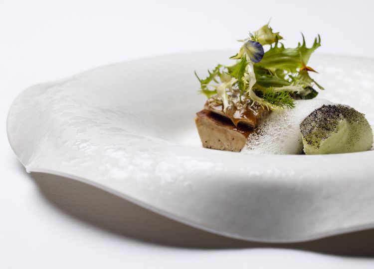 Capitone, foie gras e mela verde
