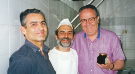 Una foto storica di Carlo Assenza col fratello Corrado e Aimo Moroni