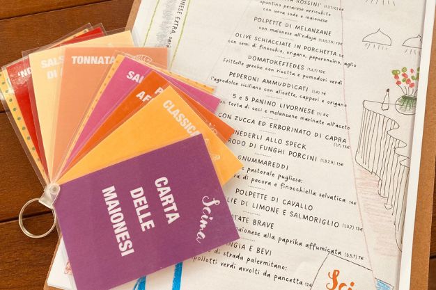 La carta delle maionesi dello Scima, a Roma, inag