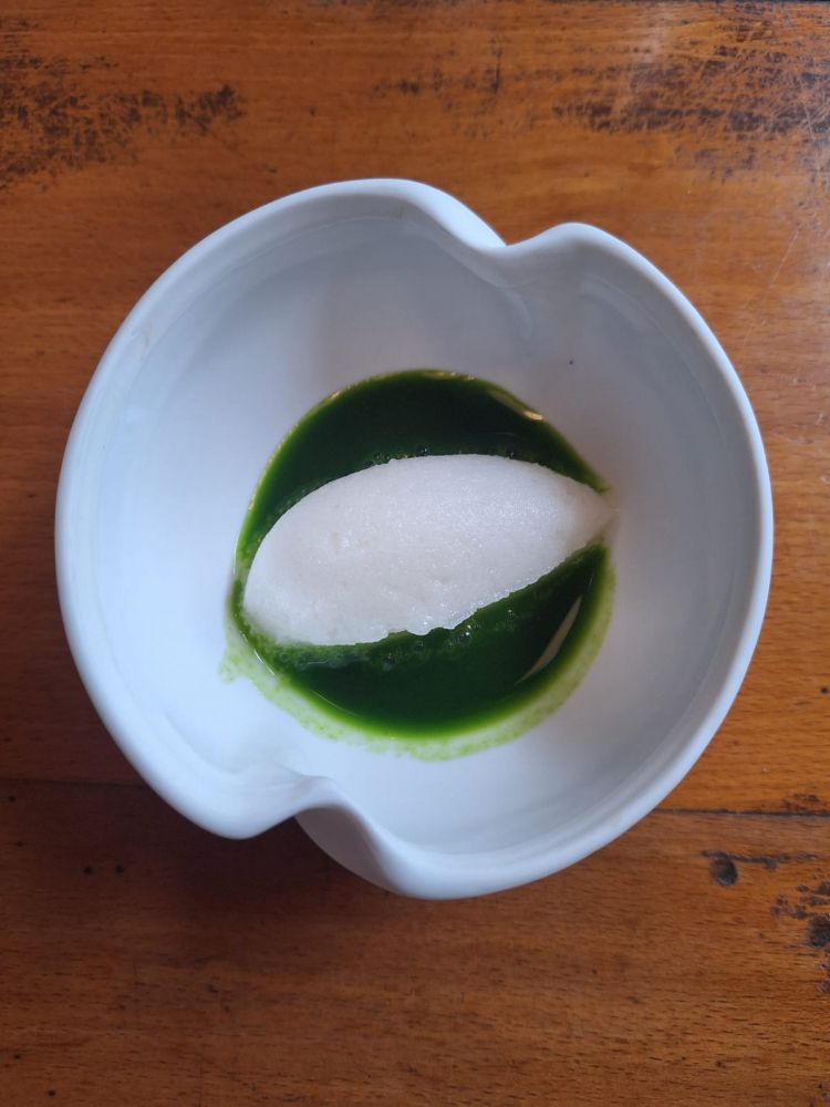 Acqua di prezzemolo e sorbetto all&rsquo;aceto di mele
