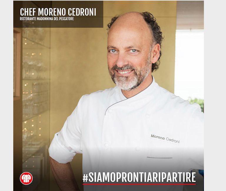 Tra i primi sostenitori della campagna di Berto's, Moreno Cedroni, chef de La Madonnina del Pescatore di Senigallia (Ancona), 2 stelle Michelin
