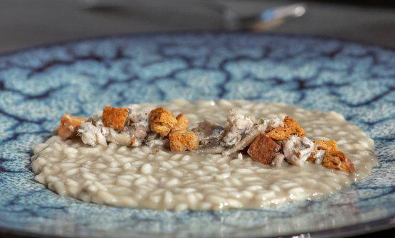 Risotto con pan e sardee
