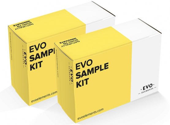 Il sample kit di Evo Elements, uno dei prodotti in vendita sul sito della start-up dedicata ai professionisti della cucina e della pasticceria
