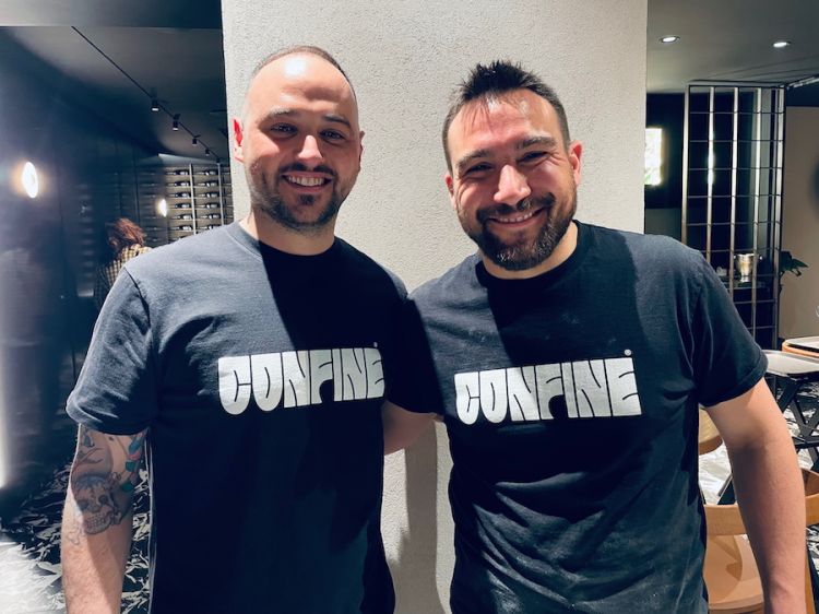 Mario Ventura e Francesco Capece, soci in Confine, pizzeria e cantina in Milano