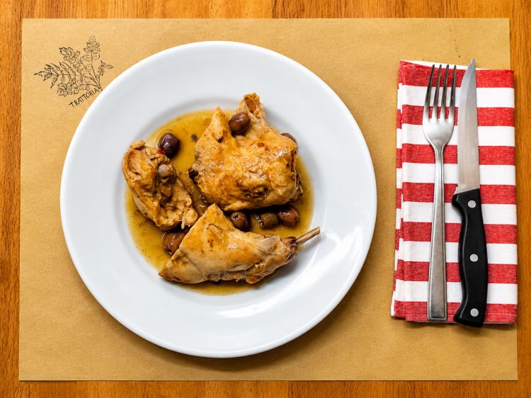 Un piatto di coniglio a La Rosola