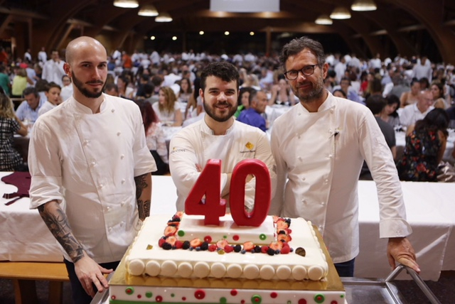 Carlo Cracco con il pasticcere Francesco Tommasini