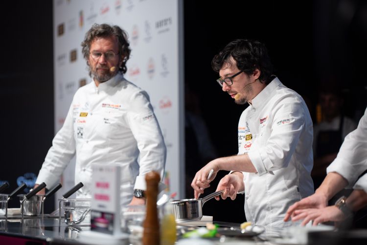 Left, chef Carlo Cracco and right Luca Sacchi, his