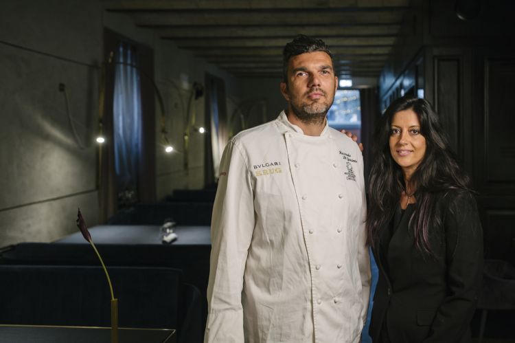 Lo chef con Ramona Anello, sua compagna e maître del ristorante (foto di Andrea Di Lorenzo)