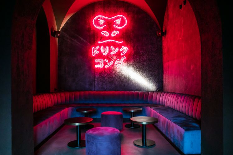 Una delle sale del locale romano di Patrick Pistolesi, Drink Kong