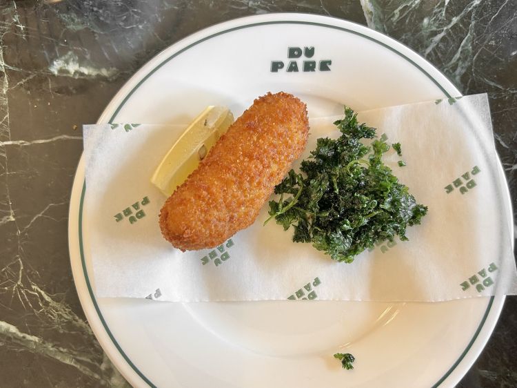Garnaalkroketten (shrimp croquettes) served at Brasserie Du Lac