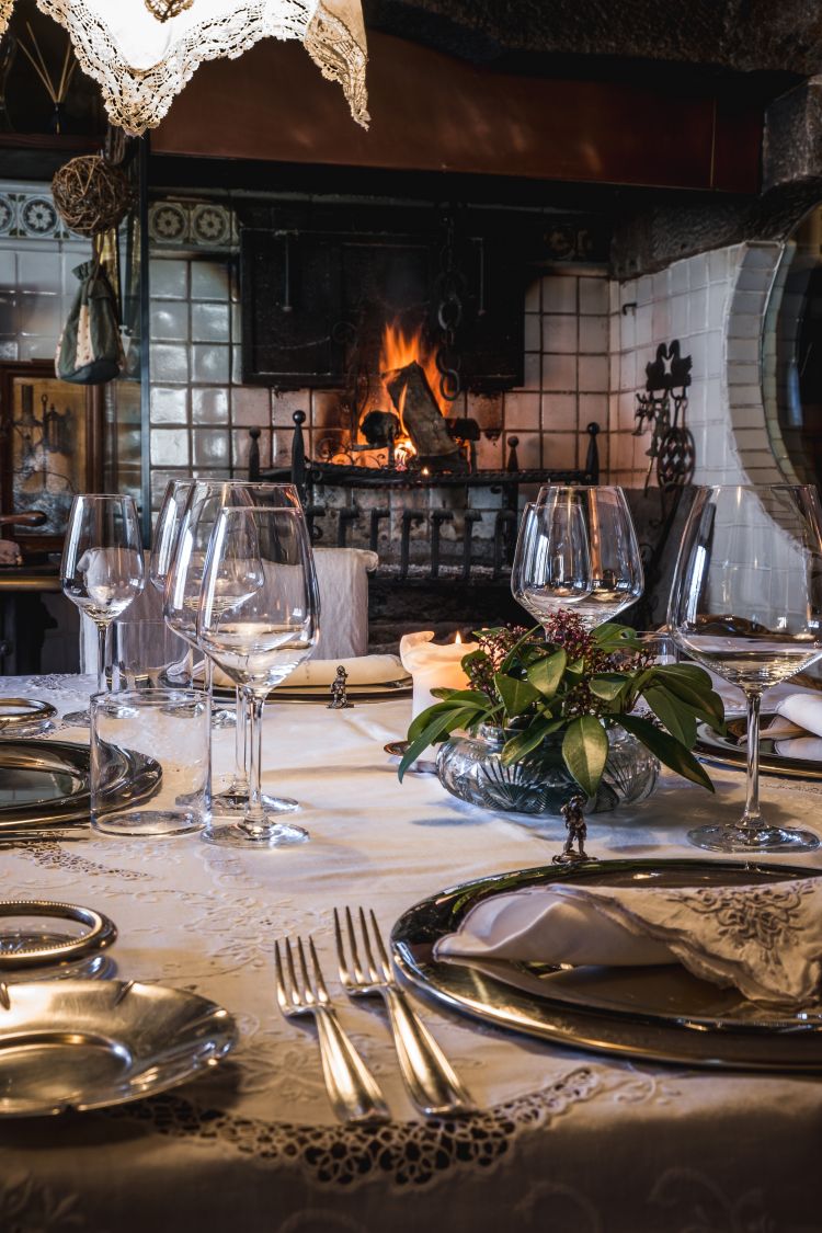 The large table in the communal kitchen
