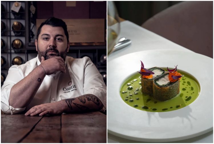 Chef Federico Palladino e un suo piatto