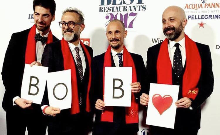 Massimiliano Alajmo (Le Calandre, 29° nel 2017), Massimo Bottura (Osteria Francescana, 2°), Enrico Crippa (Piazza Duomo, 15°) e Niko Romito (Reale Casadonna, 43°): saranno ancora loro i magnifici 4 della cucina italiana nella World's 50Best 2018 che sarà ufficializzata a Bilbao (Paesi Baschi), martedì 19 giugno prossimo (foto Paolo Marchi)
