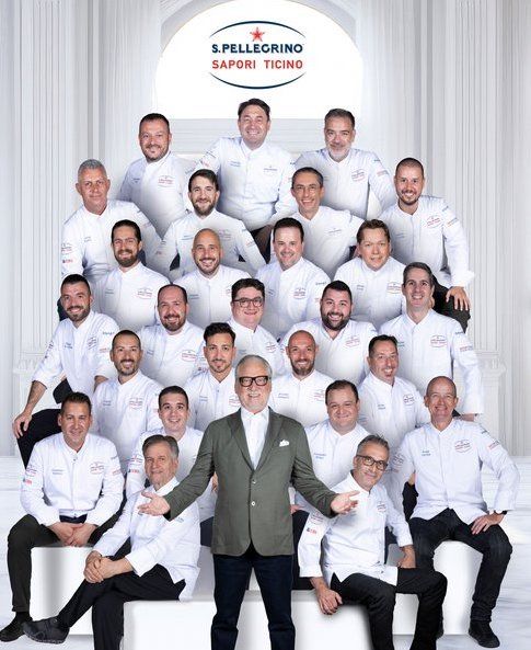 Dany Stauffacher insieme ad alcuni chef che hanno partecipato all'evento