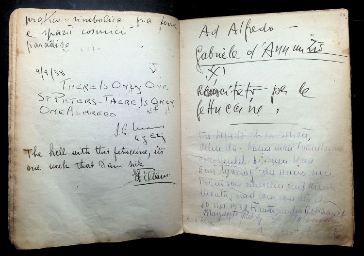 La dedica di Gabriele D'Annunzio