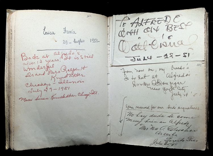 In alto a destra, la dedica di Walt Disney ad Alfr