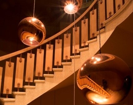 A detail of the renovated staircase at Yquem 
