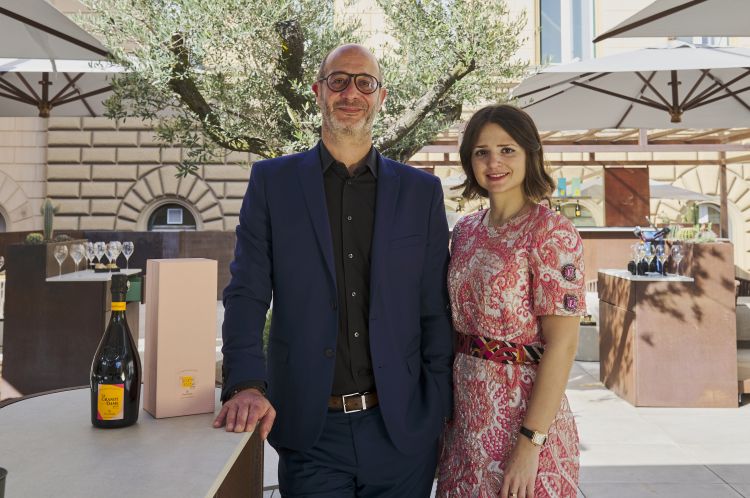 Didier Mariotti, Chef de Caves Veuve Clicquot e Carola Braggio, Senior Brand Manager Veuve Clicquot. Foto di Stefano Delia