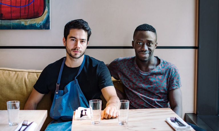 With his business partner Iré Hassan-Odukale (photo london.eater.com)
