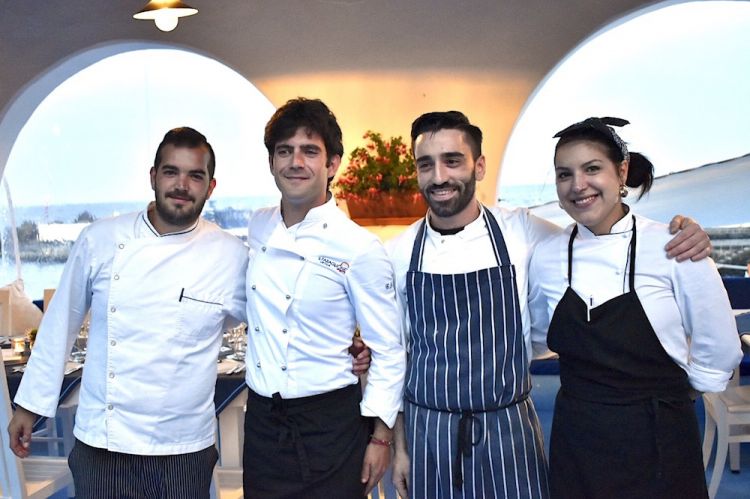 Fausto Tranchina, Gabriele Tranchina, Gabriele Potenzano, Alessia Tagliavia: la brigata de Il Faraglione (foto Giulia Monteleone)
