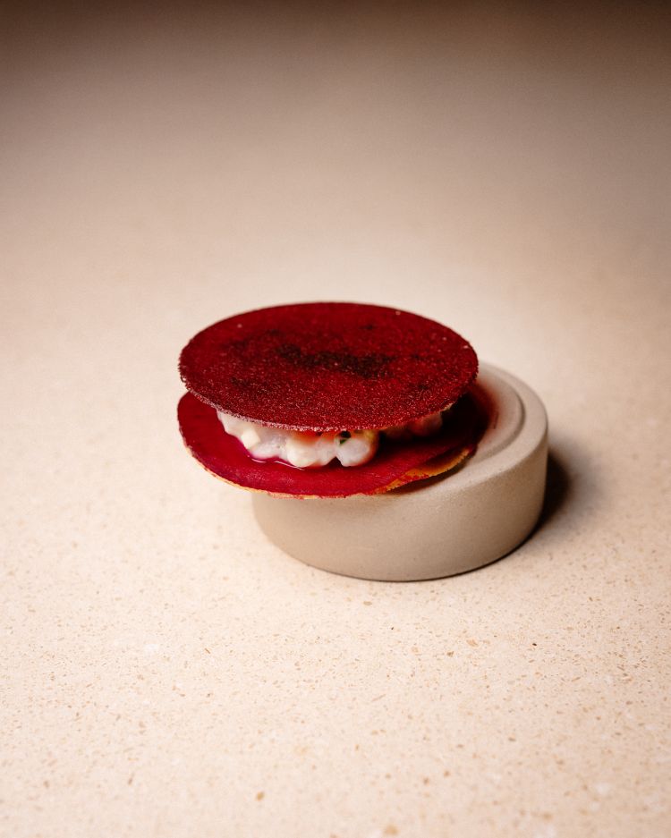 Capesante, bergamotto e rapa rossa