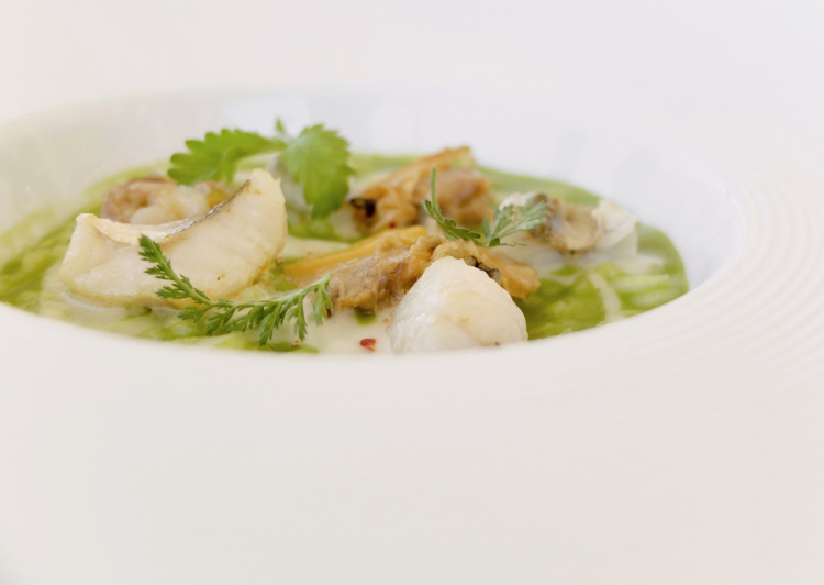 Risotto, gallinella di mare, spinaci, vongole veraci e pepe di Sichuan