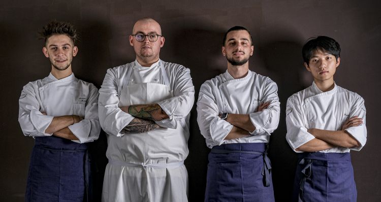 The kitchen staff: Simone Arnaboldi, Davide Caranchini, Jordi Prenga and Fuyu Lin
