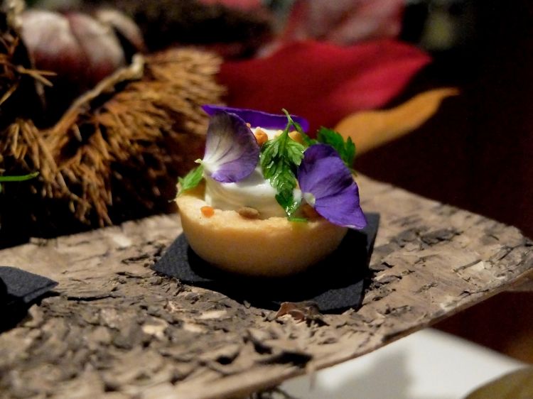 Tartelletta di caprino con erbe e polline