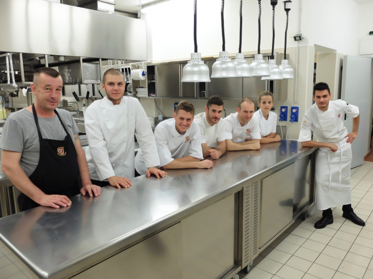 The brigade at Castello di Guarene: left to right