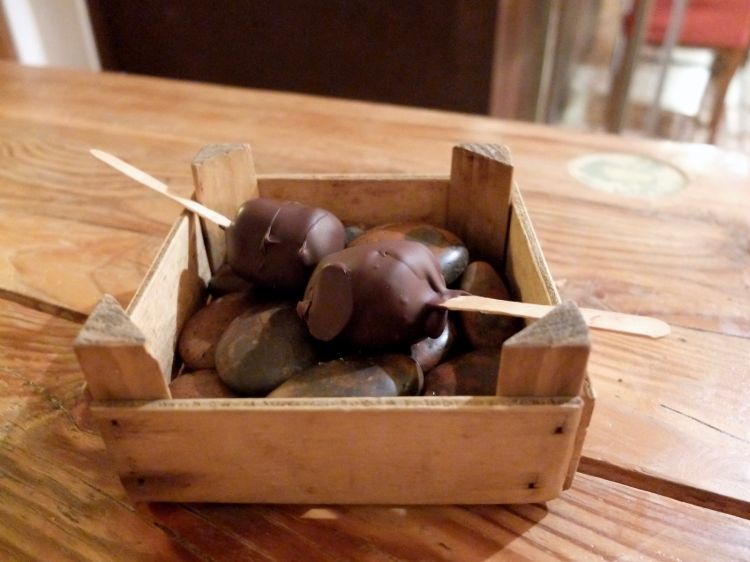 Favi di miele immersi in massa di cacao