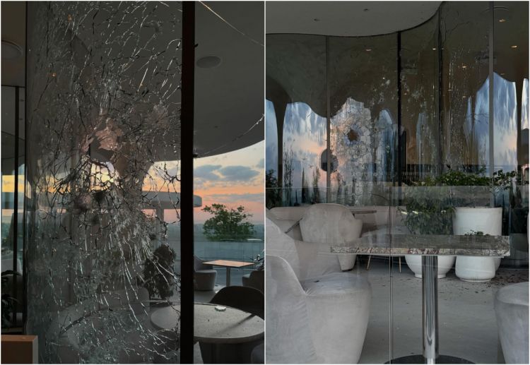 Elevato restaurant in Kyiv, damaged by a Russian drone strike…